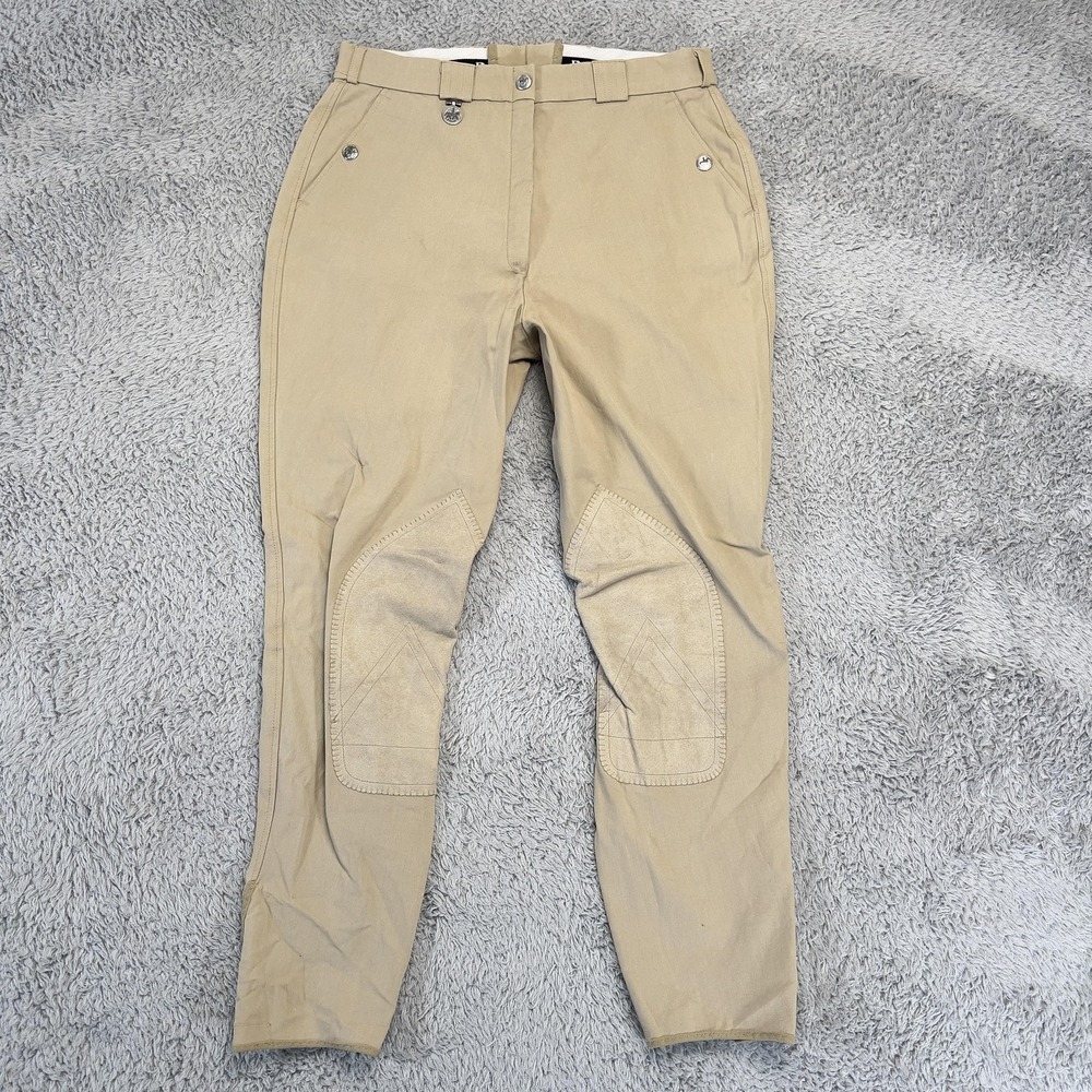 Pikeur Pants Womens 42 EU 30 US Beige Twill Suede Knee Patch Equestrian Breeches